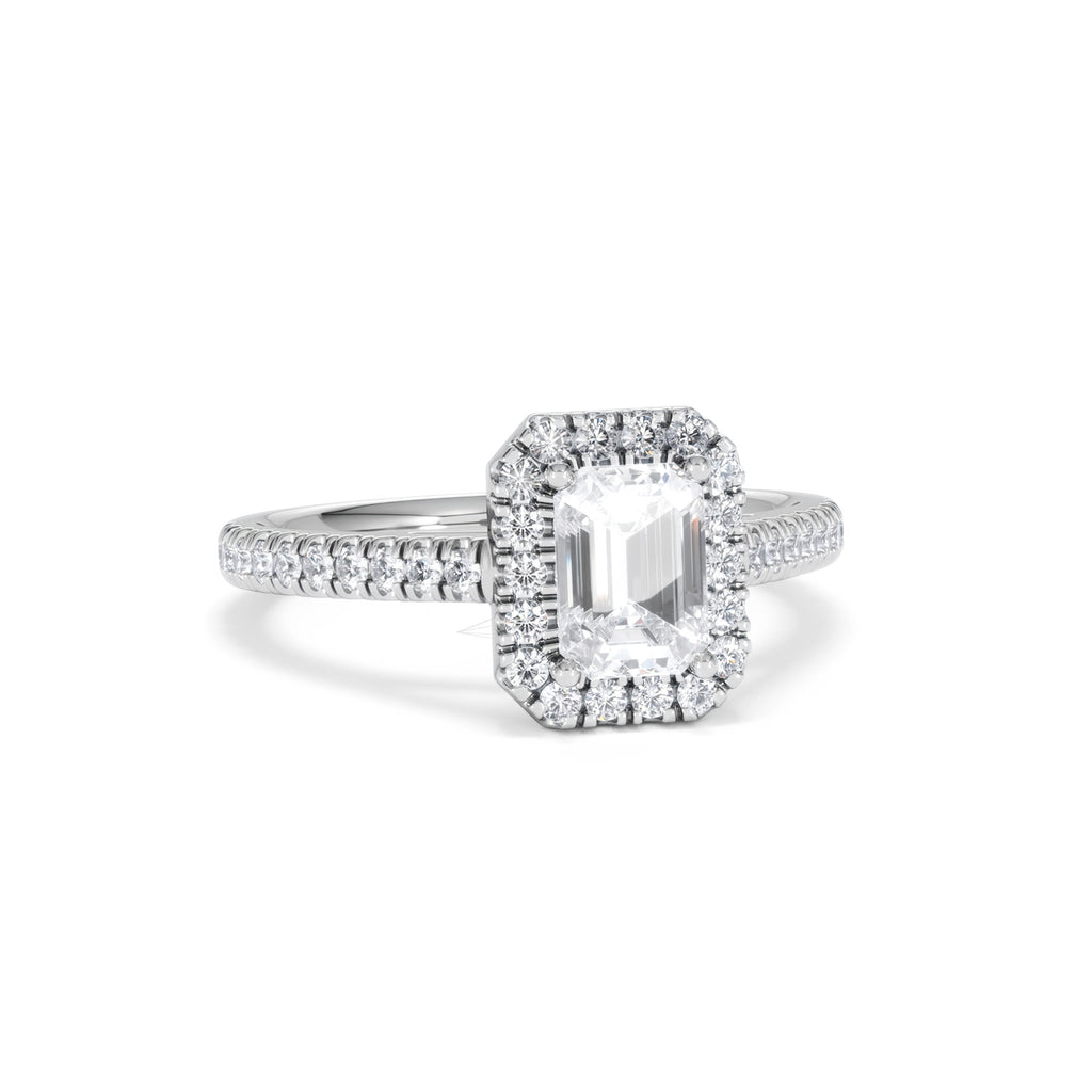 Annabelle Lab Diamond Halo Engagement Ring in Platinum 1.65ct F/VS1