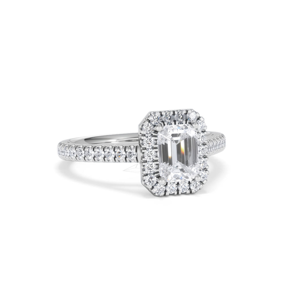 Annabelle Lab Diamond Halo Engagement Ring in Platinum 1.65ct F/VS1