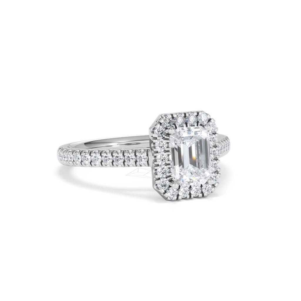 Annabelle Lab Diamond Halo Engagement Ring in Platinum 1.65ct F/VS1