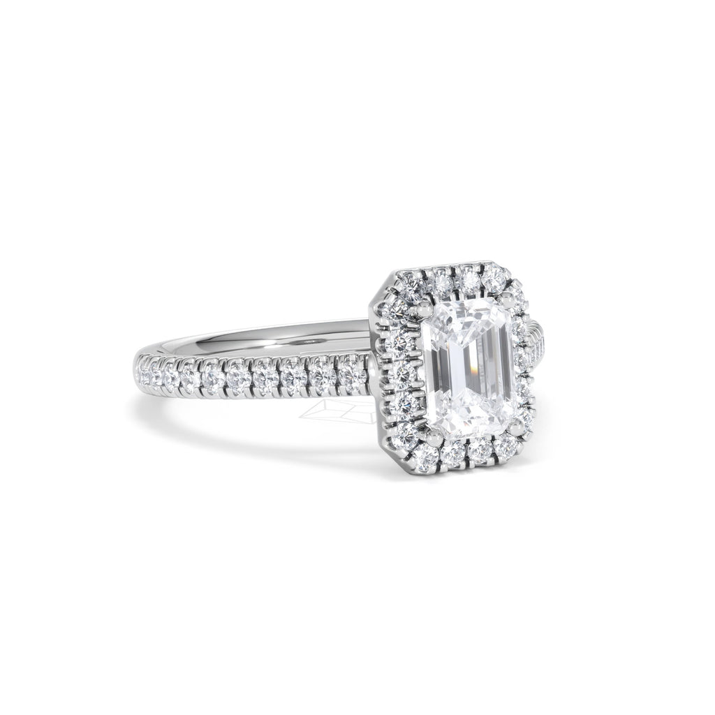 Annabelle Lab Diamond Halo Engagement Ring in Platinum 1.65ct F/VS1