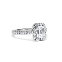 Annabelle Lab Diamond Halo Engagement Ring 18K White Gold 1.65ct F/VS1