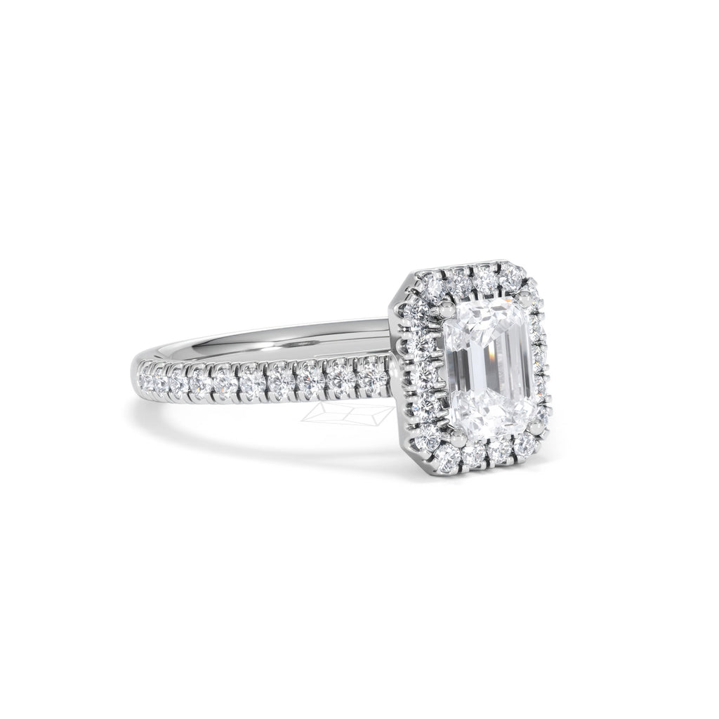 Annabelle Lab Diamond Halo Engagement Ring in Platinum 1.65ct F/VS1