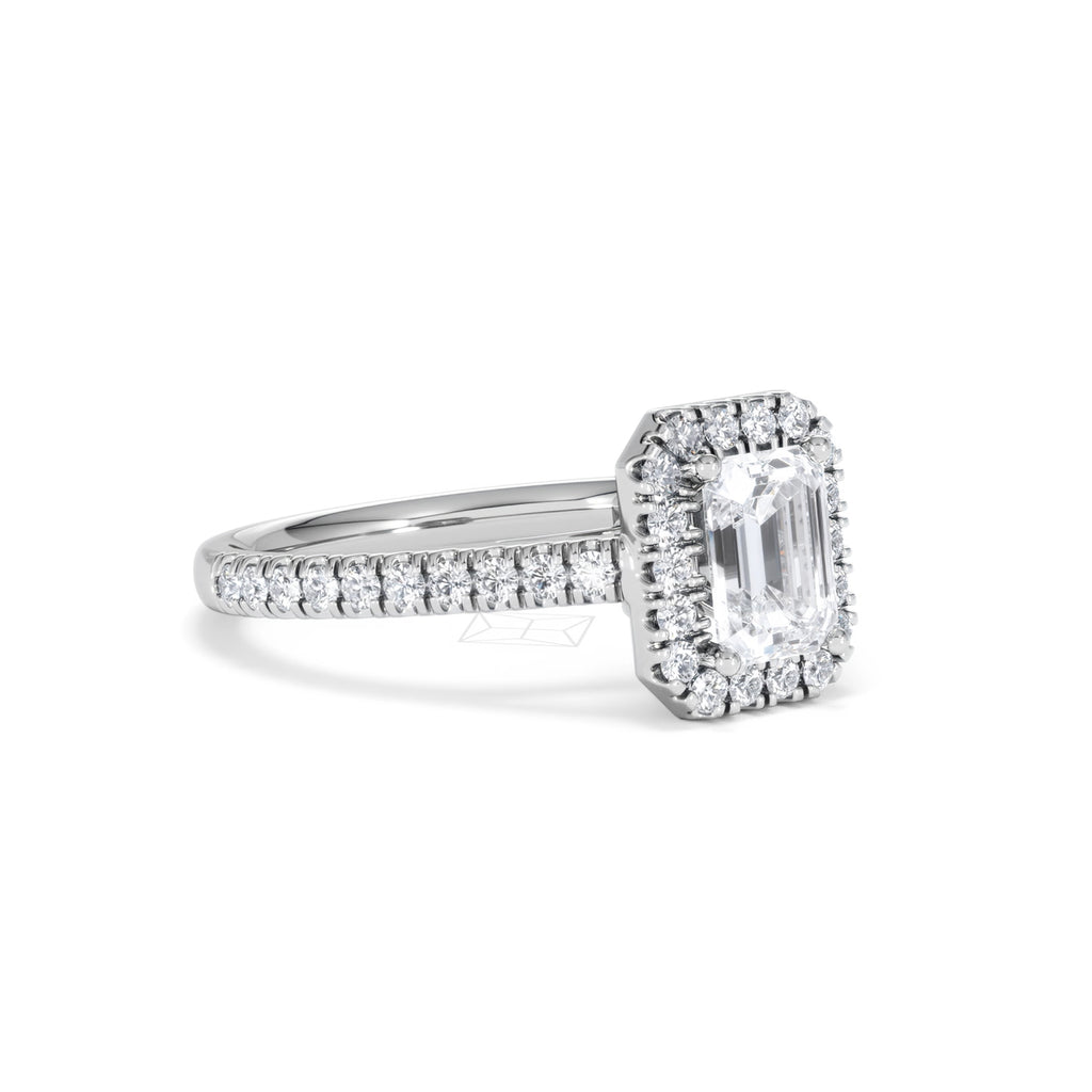 Annabelle Lab Diamond Halo Engagement Ring in Platinum 1.65ct F/VS1
