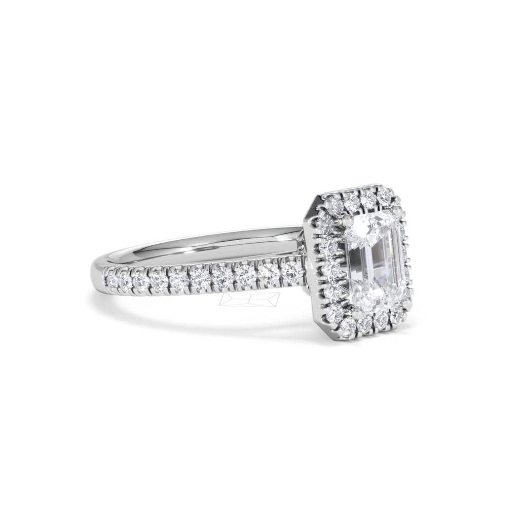 Annabelle Lab Diamond Halo Engagement Ring in Platinum 1.65ct F/VS1