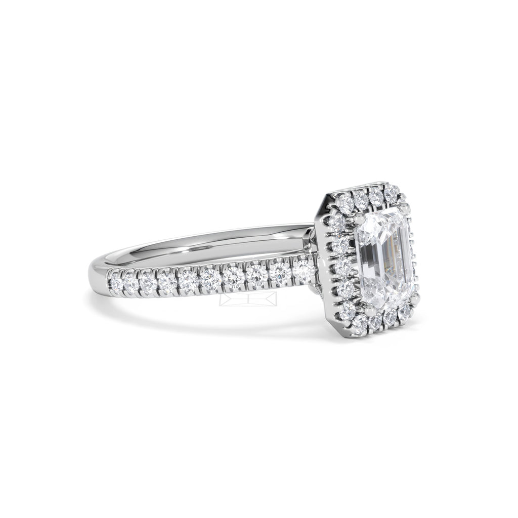 Annabelle Lab Diamond Halo Engagement Ring in Platinum 1.65ct F/VS1
