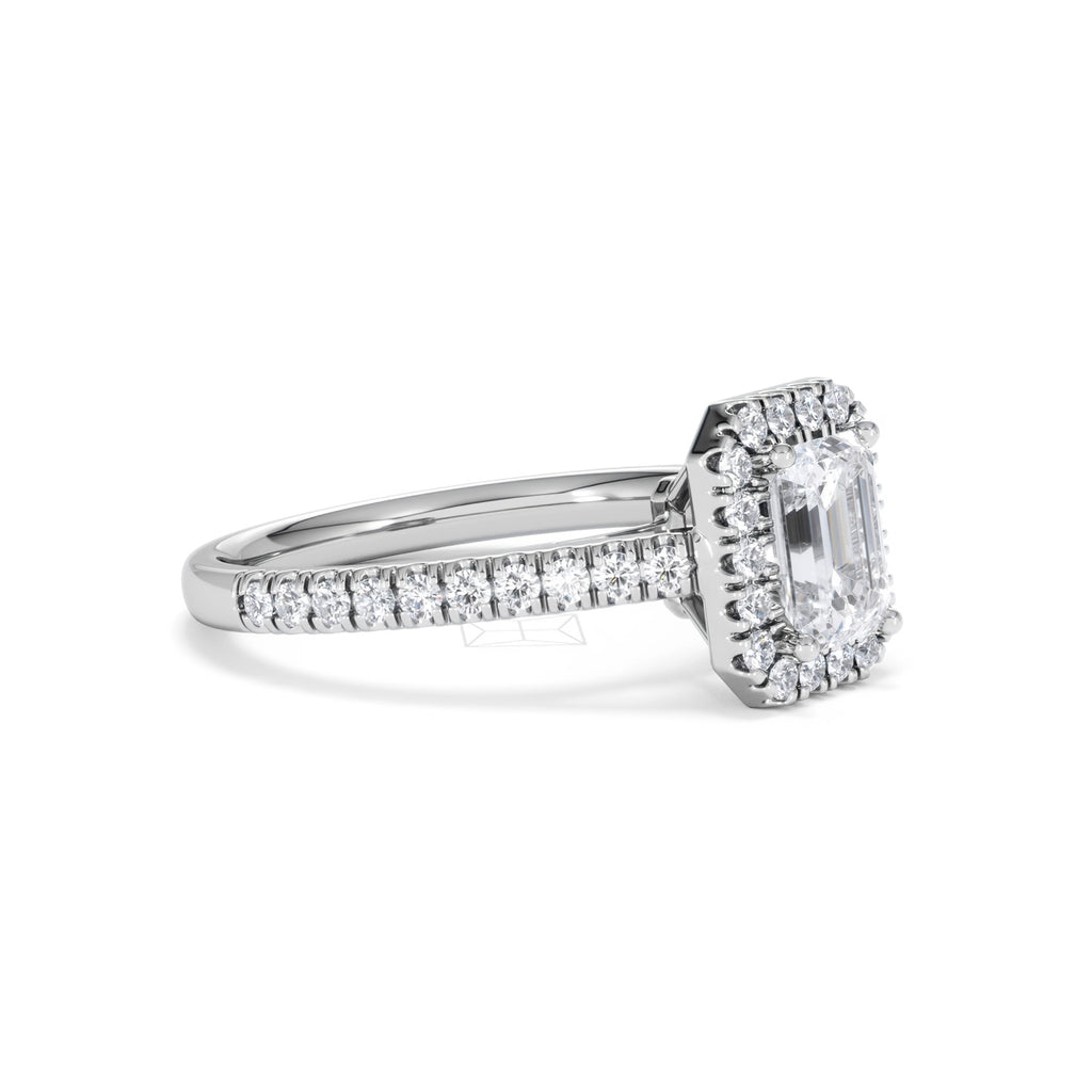 Annabelle Lab Diamond Halo Engagement Ring in Platinum 1.65ct F/VS1