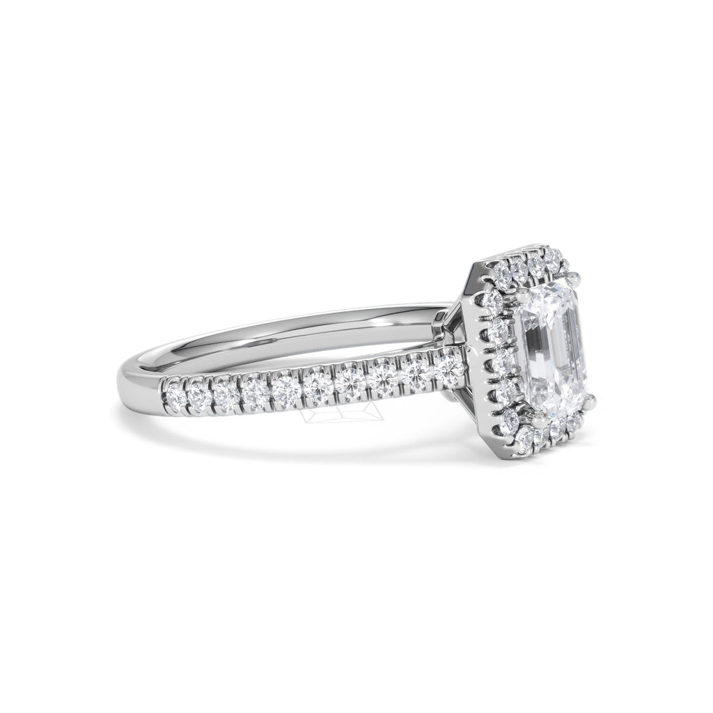 Annabelle Lab Diamond Halo Engagement Ring in Platinum 1.65ct F/VS1
