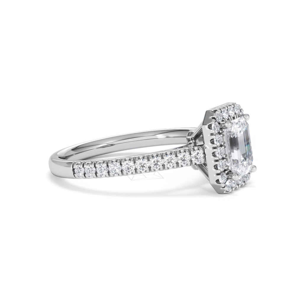 Annabelle Lab Diamond Halo Engagement Ring in Platinum 1.65ct F/VS1