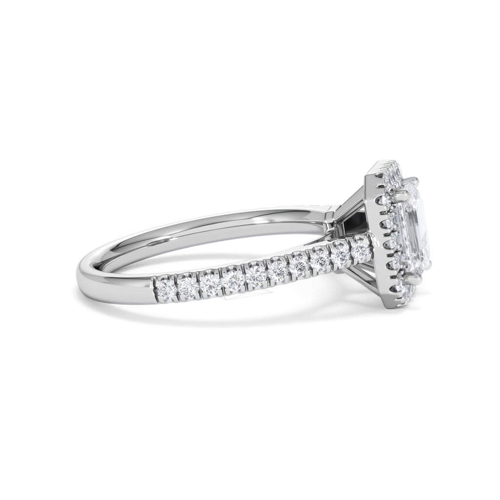 Annabelle Lab Diamond Halo Engagement Ring in Platinum 1.65ct F/VS1