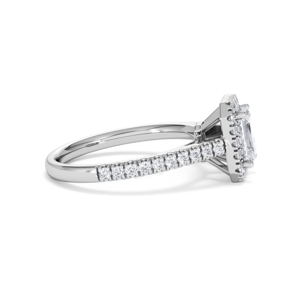 Annabelle Lab Diamond Halo Engagement Ring in Platinum 1.65ct F/VS1