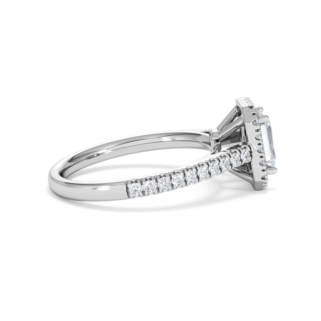 Annabelle Lab Diamond Halo Engagement Ring in Platinum 1.65ct F/VS1