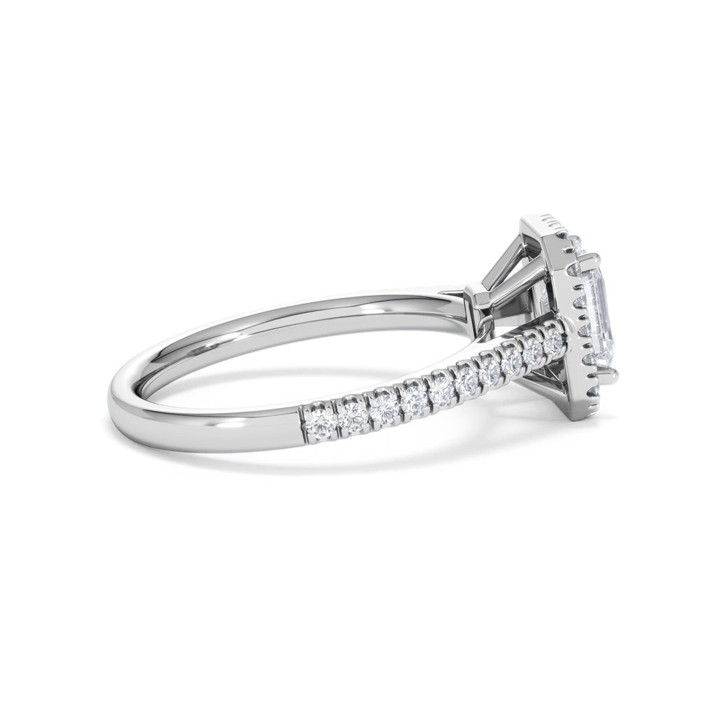 Annabelle Lab Diamond Halo Engagement Ring in Platinum 1.65ct F/VS1