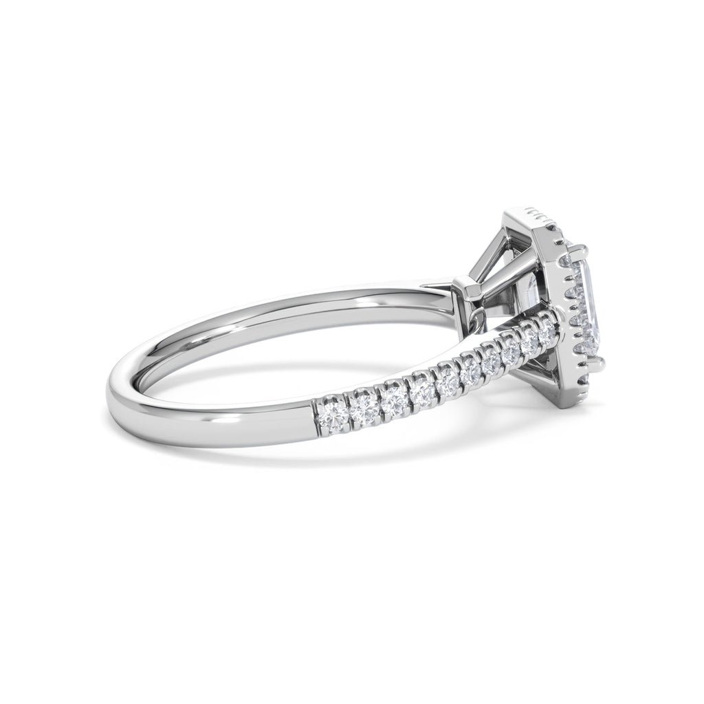 Annabelle Lab Diamond Halo Engagement Ring in Platinum 1.65ct F/VS1