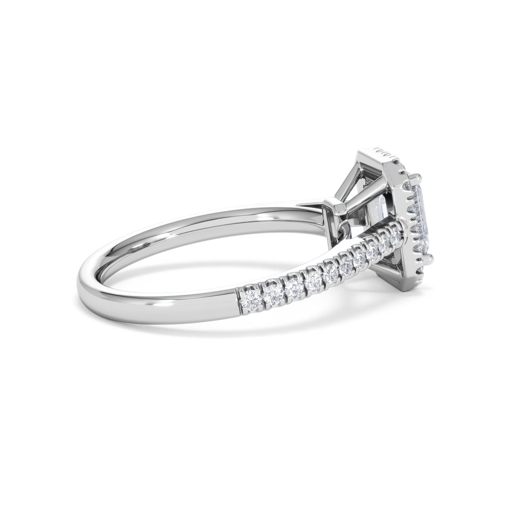 Annabelle Lab Diamond Halo Engagement Ring in Platinum 1.65ct F/VS1