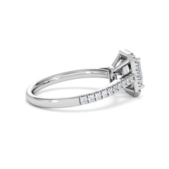 Annabelle Lab Diamond Halo Engagement Ring 18K White Gold 1.65ct F/VS1