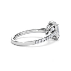 Annabelle Lab Diamond Halo Engagement Ring 18K White Gold 1.65ct F/VS1
