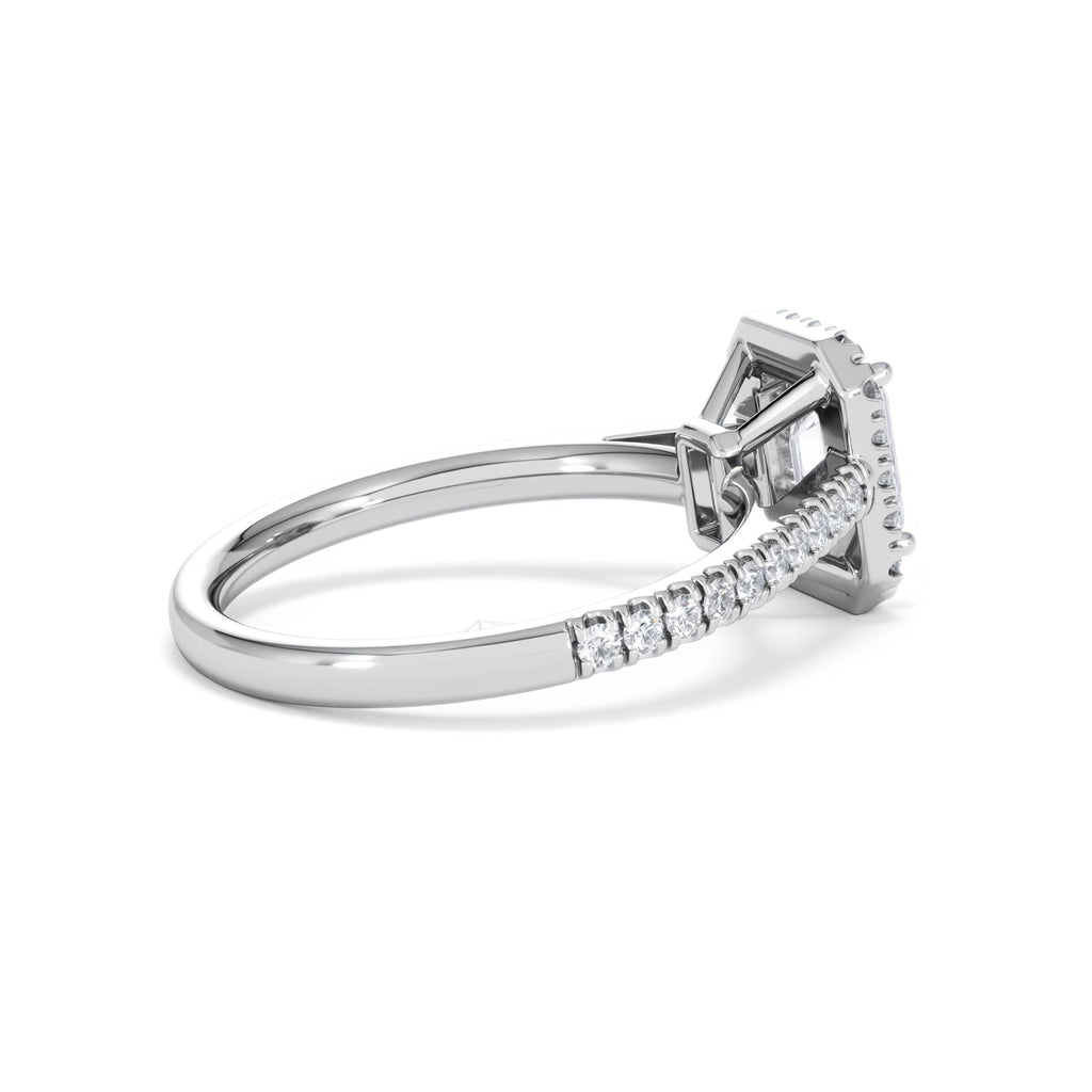 Annabelle Lab Diamond Halo Engagement Ring in Platinum 1.65ct F/VS1