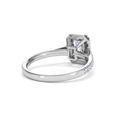 Annabelle Lab Diamond Halo Engagement Ring 18K White Gold 1.65ct F/VS1