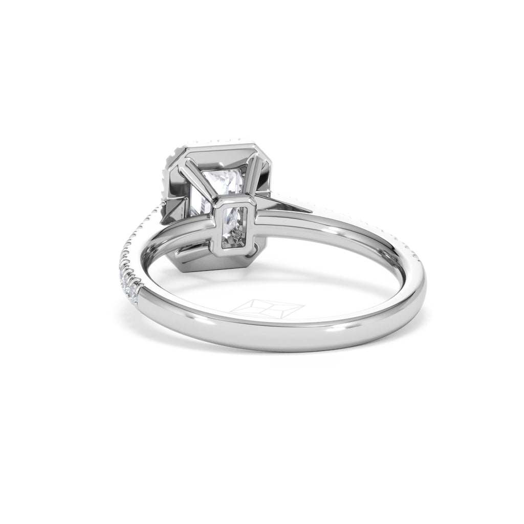 Annabelle Lab Diamond Halo Engagement Ring in Platinum 1.65ct F/VS1