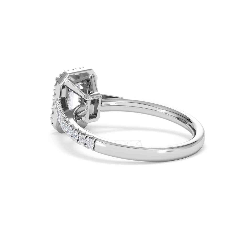 Annabelle Lab Diamond Halo Engagement Ring 18K White Gold 1.65ct F/VS1