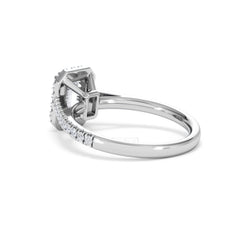 Annabelle Lab Diamond Halo Engagement Ring 18K White Gold 1.65ct F/VS1