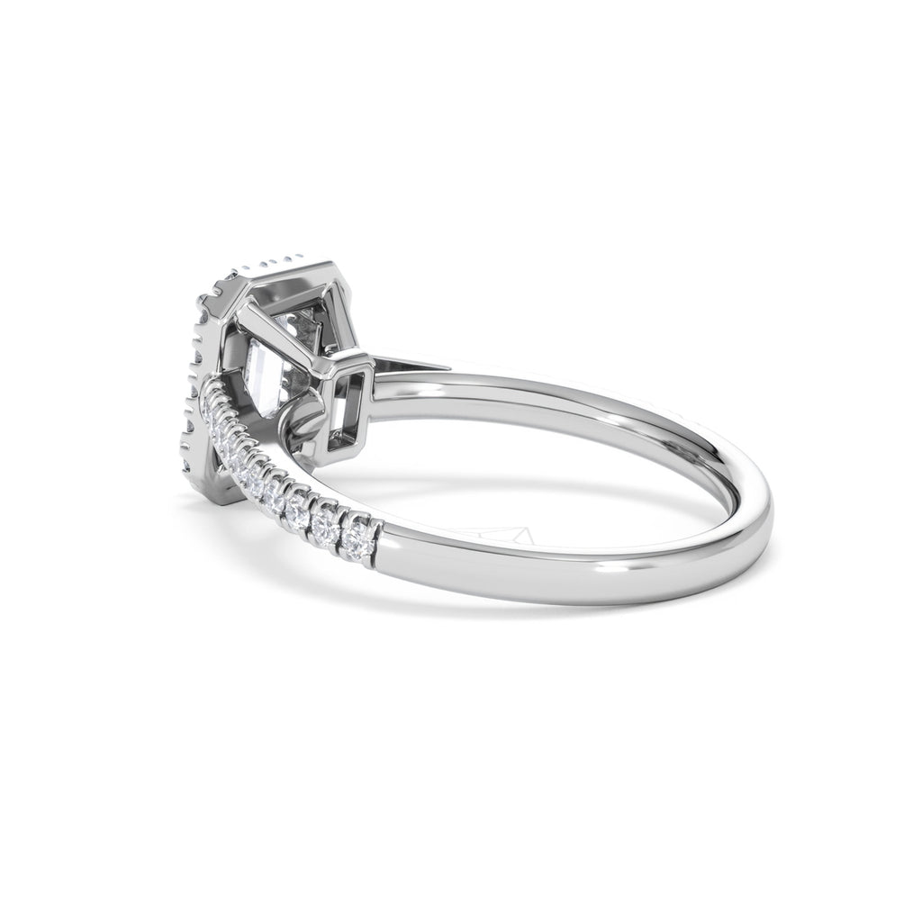Annabelle Lab Diamond Halo Engagement Ring 18K White Gold 1.65ct F/VS1