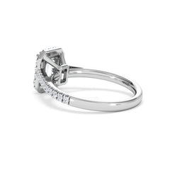 Annabelle Lab Diamond Halo Engagement Ring 18K White Gold 1.65ct F/VS1