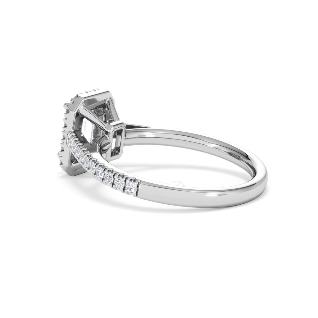 Annabelle Lab Diamond Halo Engagement Ring 18K White Gold 1.65ct F/VS1