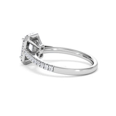 Annabelle Lab Diamond Halo Engagement Ring 18K White Gold 1.65ct F/VS1