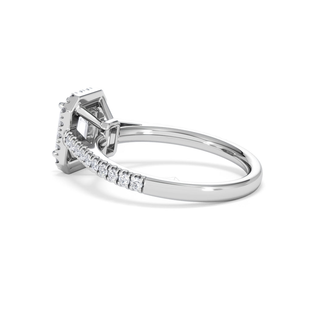 Annabelle Lab Diamond Halo Engagement Ring in Platinum 1.65ct F/VS1