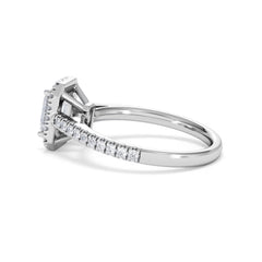 Annabelle Lab Diamond Halo Engagement Ring 18K White Gold 1.65ct F/VS1