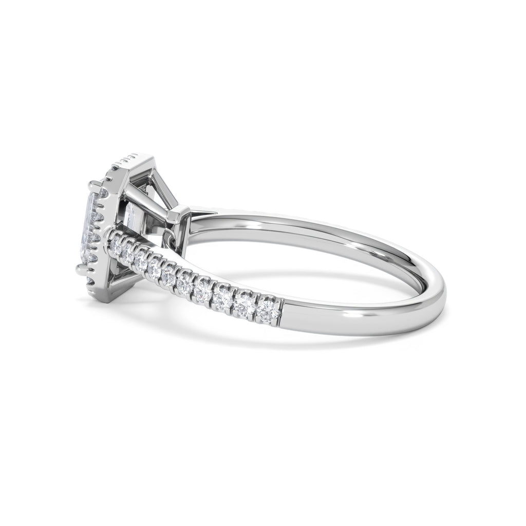 Annabelle Lab Diamond Halo Engagement Ring in Platinum 1.65ct F/VS1