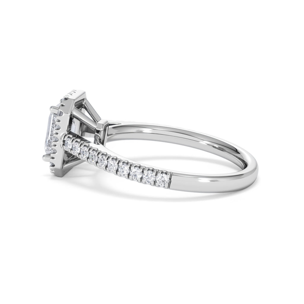 Annabelle Lab Diamond Halo Engagement Ring in Platinum 1.65ct F/VS1