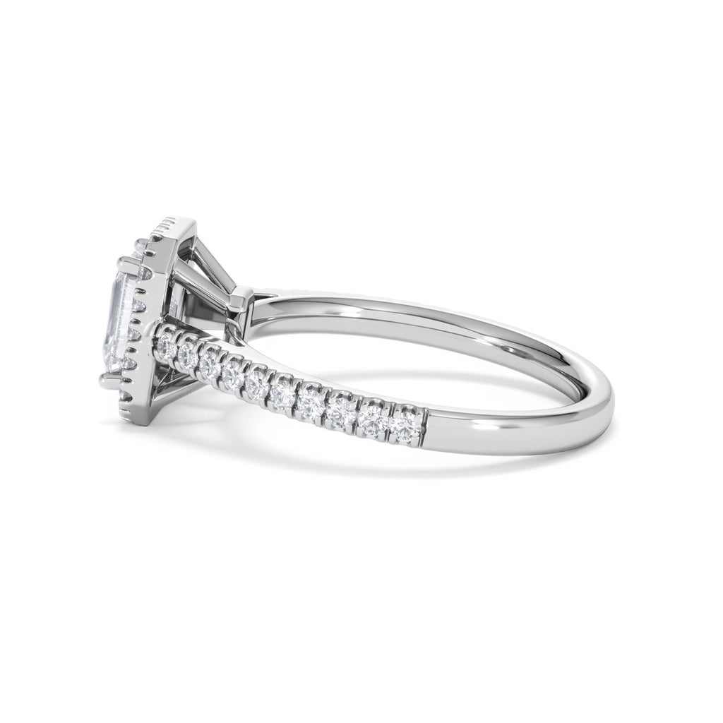 Annabelle Lab Diamond Halo Engagement Ring in Platinum 1.65ct F/VS1