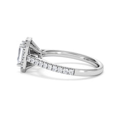Annabelle Lab Diamond Halo Engagement Ring 18K White Gold 1.65ct F/VS1
