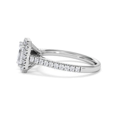 Annabelle Lab Diamond Halo Engagement Ring 18K White Gold 1.65ct F/VS1