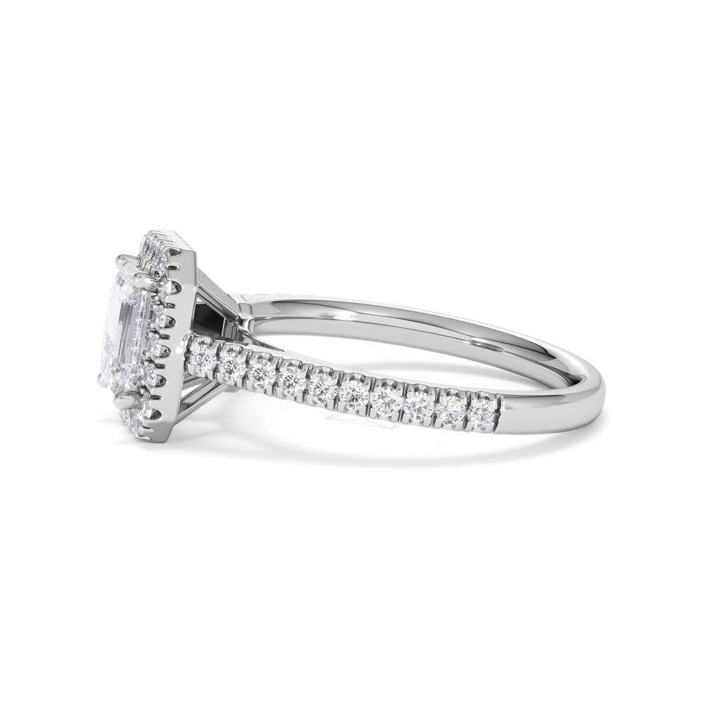 Annabelle Lab Diamond Halo Engagement Ring in Platinum 1.65ct F/VS1