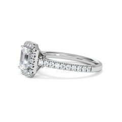 Annabelle Lab Diamond Halo Engagement Ring 18K White Gold 1.65ct F/VS1