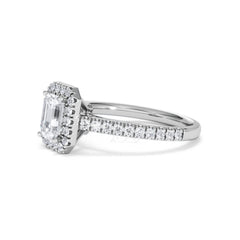 Annabelle Lab Diamond Halo Engagement Ring 18K White Gold 1.65ct F/VS1