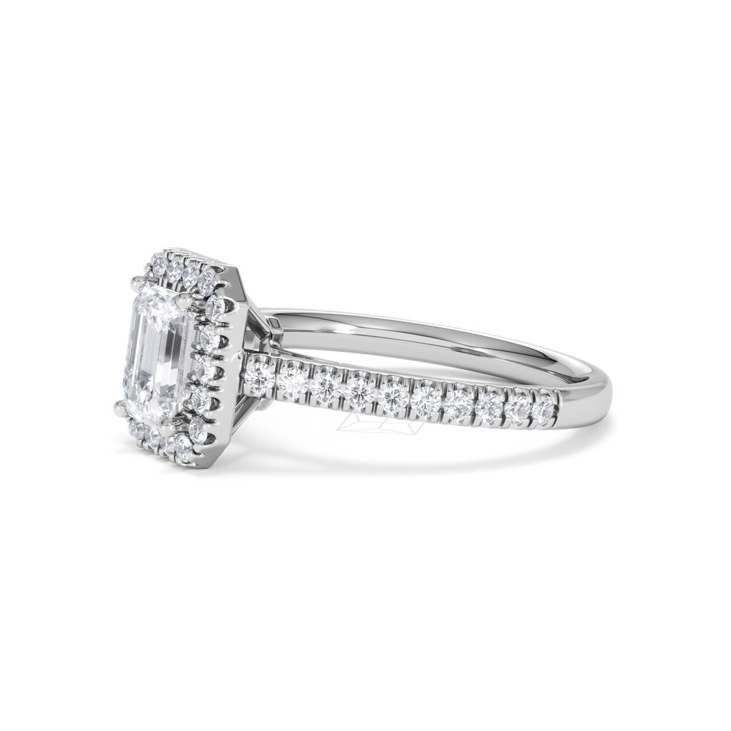 Annabelle Lab Diamond Halo Engagement Ring in Platinum 1.65ct F/VS1