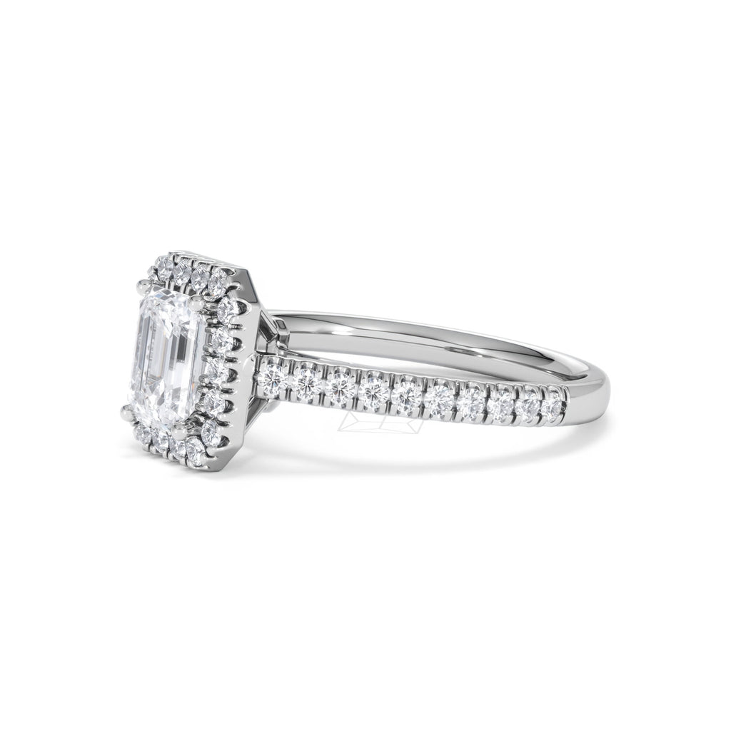 Annabelle Lab Diamond Halo Engagement Ring in Platinum 1.65ct F/VS1