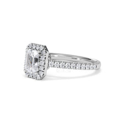 Annabelle Lab Diamond Halo Engagement Ring 18K White Gold 1.65ct F/VS1