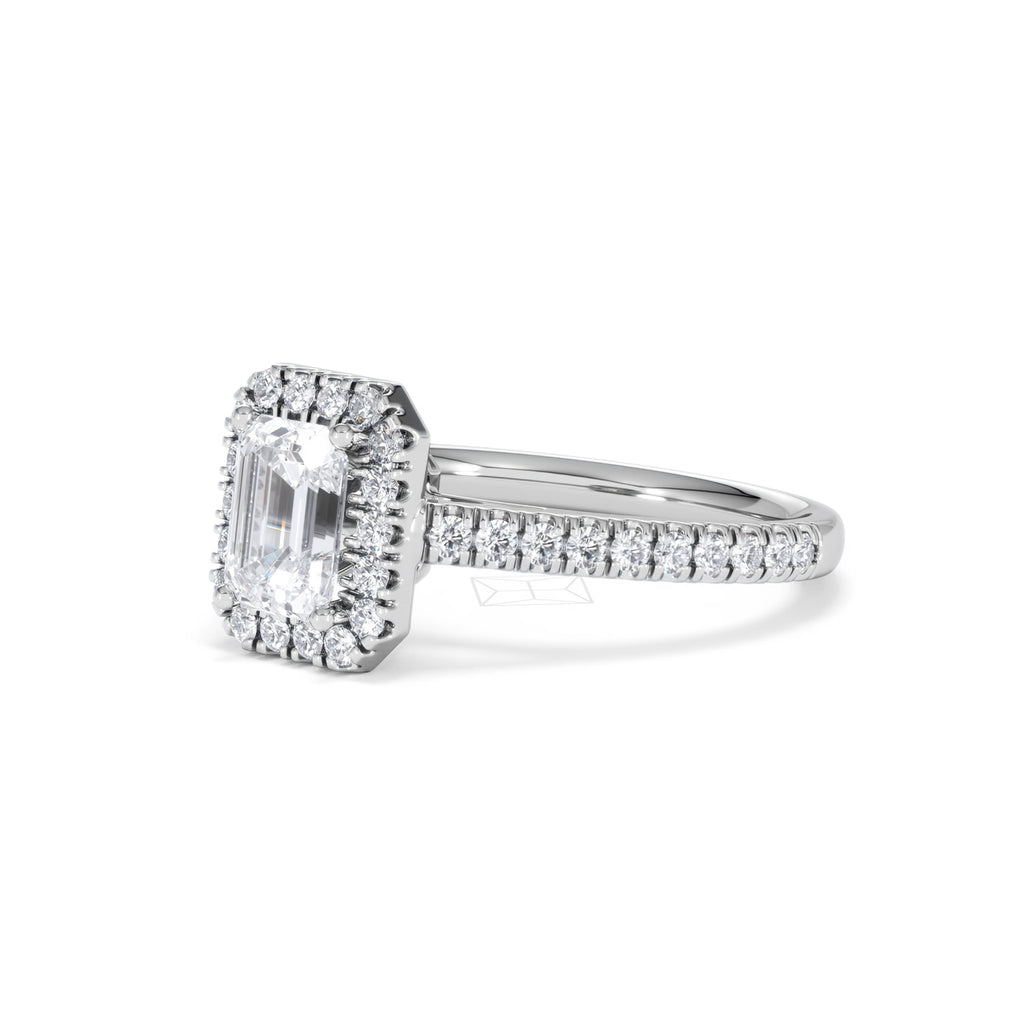Annabelle Lab Diamond Halo Engagement Ring in Platinum 1.65ct F/VS1