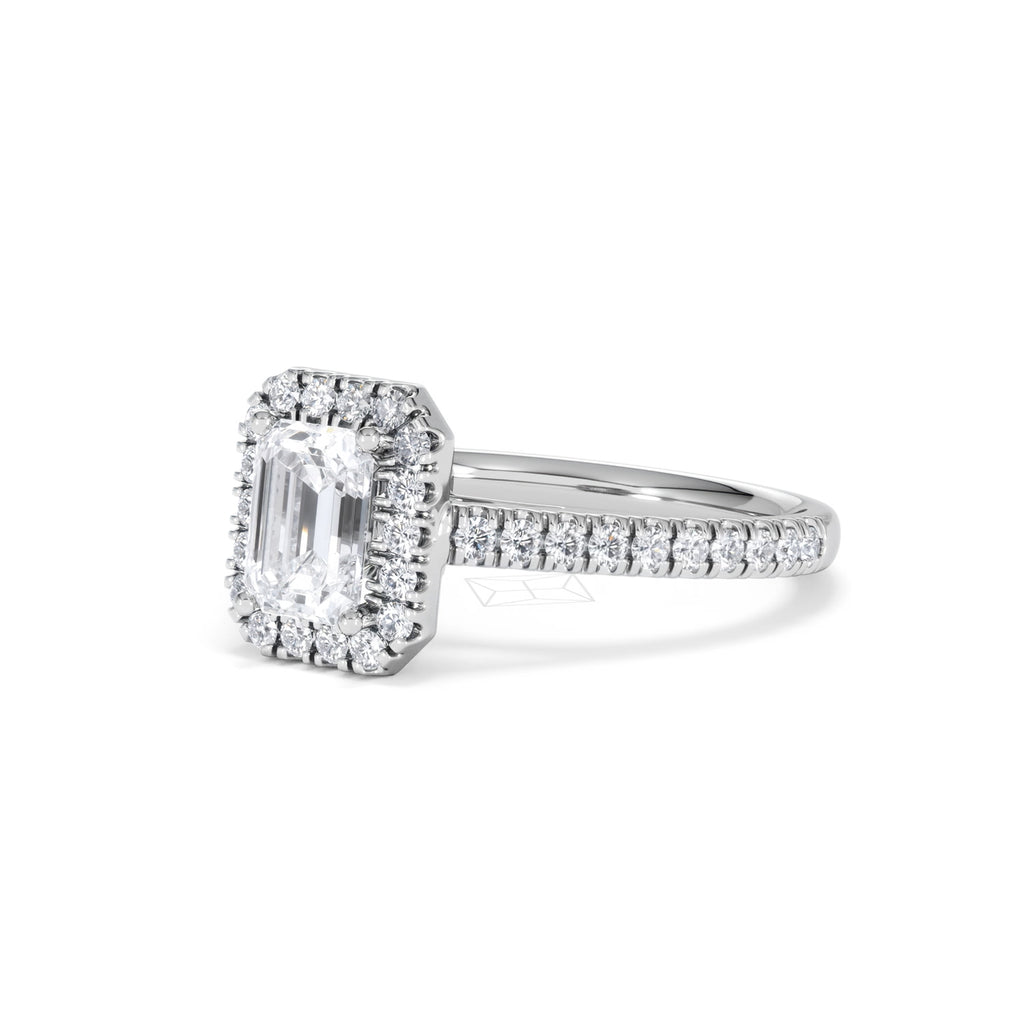 Annabelle Lab Diamond Halo Engagement Ring in Platinum 1.65ct F/VS1