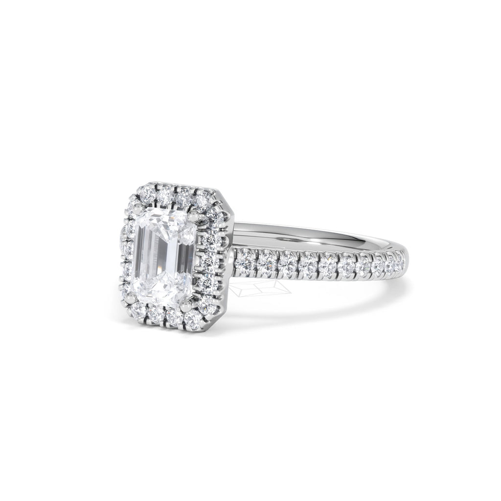 Annabelle Lab Diamond Halo Engagement Ring in Platinum 1.65ct F/VS1