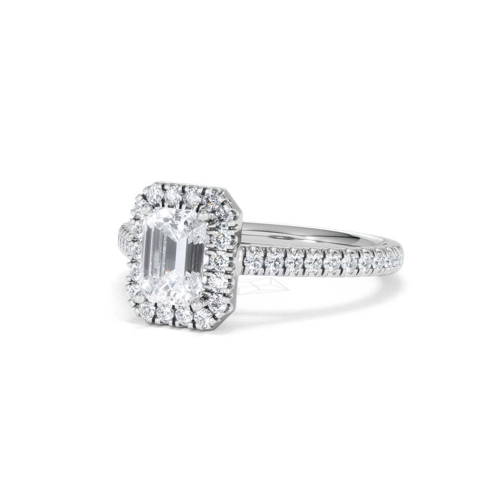 Annabelle Lab Diamond Halo Engagement Ring in Platinum 1.65ct F/VS1