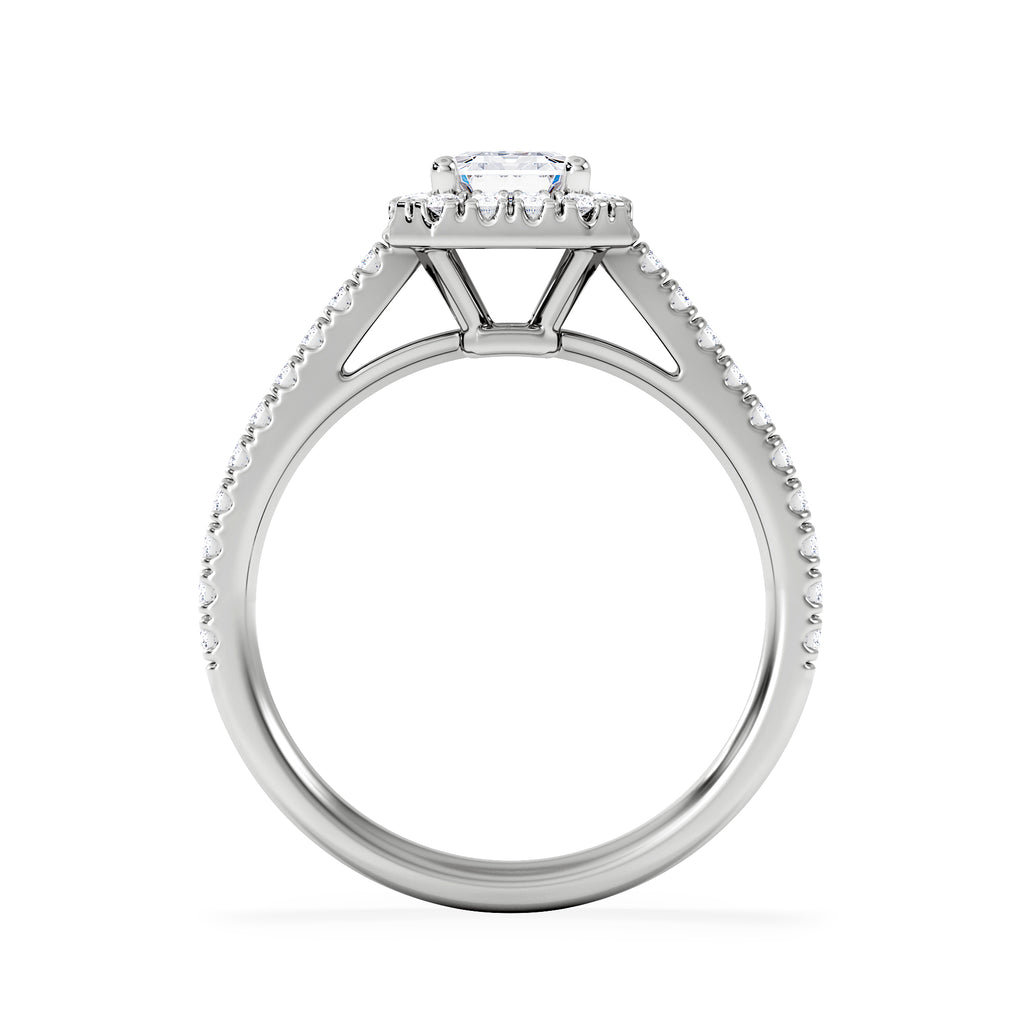 Annabelle Lab Diamond Halo Engagement Ring in Platinum 1.65ct F/VS1