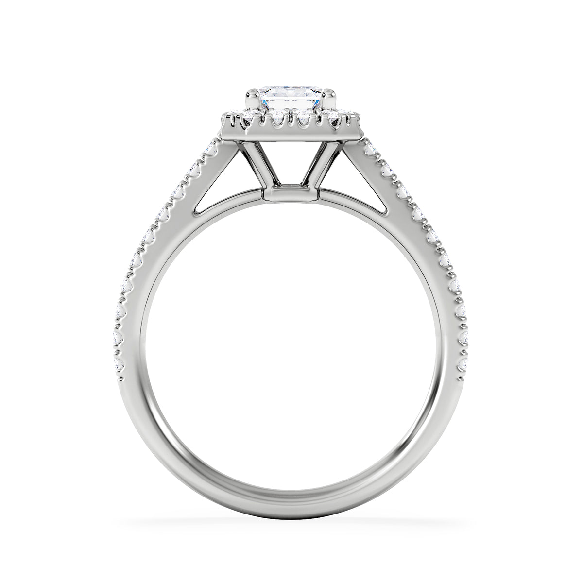 Annabelle Lab Diamond Halo Engagement Ring in Platinum 1.65ct F/VS1