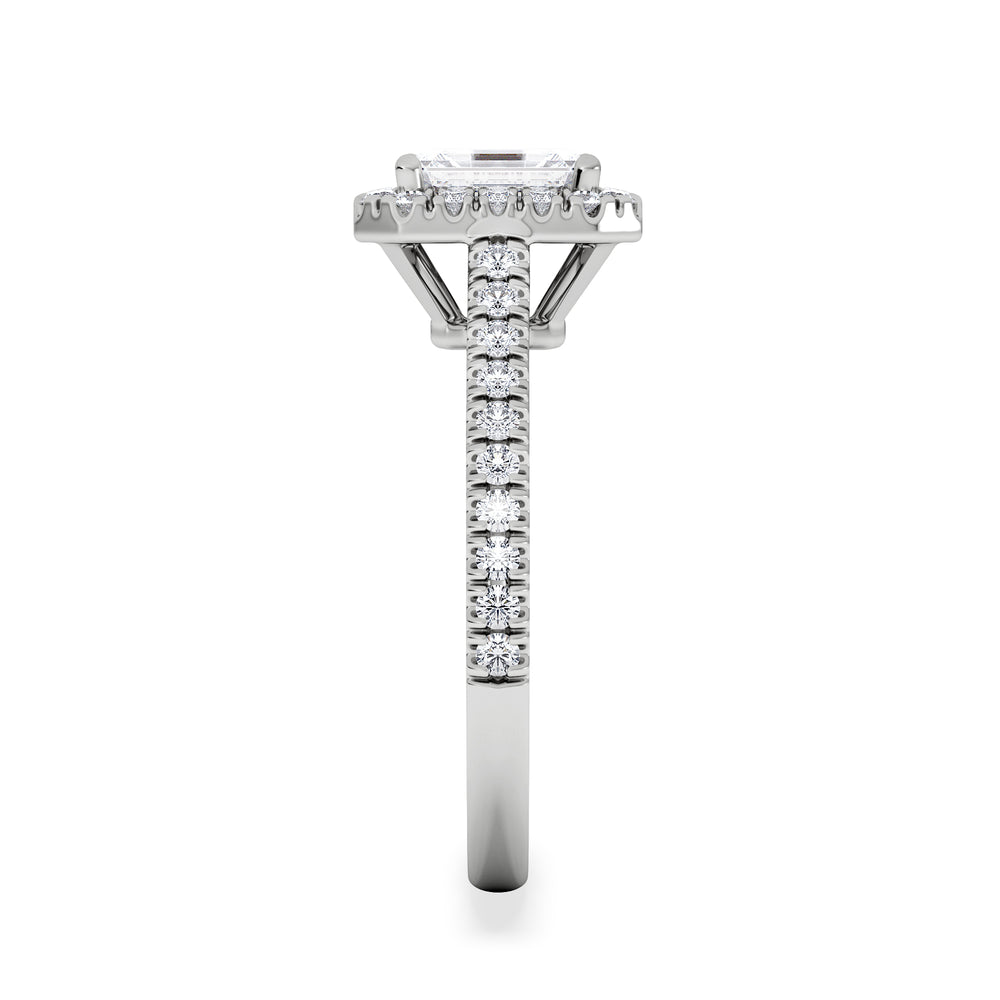 Annabelle Lab Diamond Halo Engagement Ring in Platinum 1.65ct F/VS1