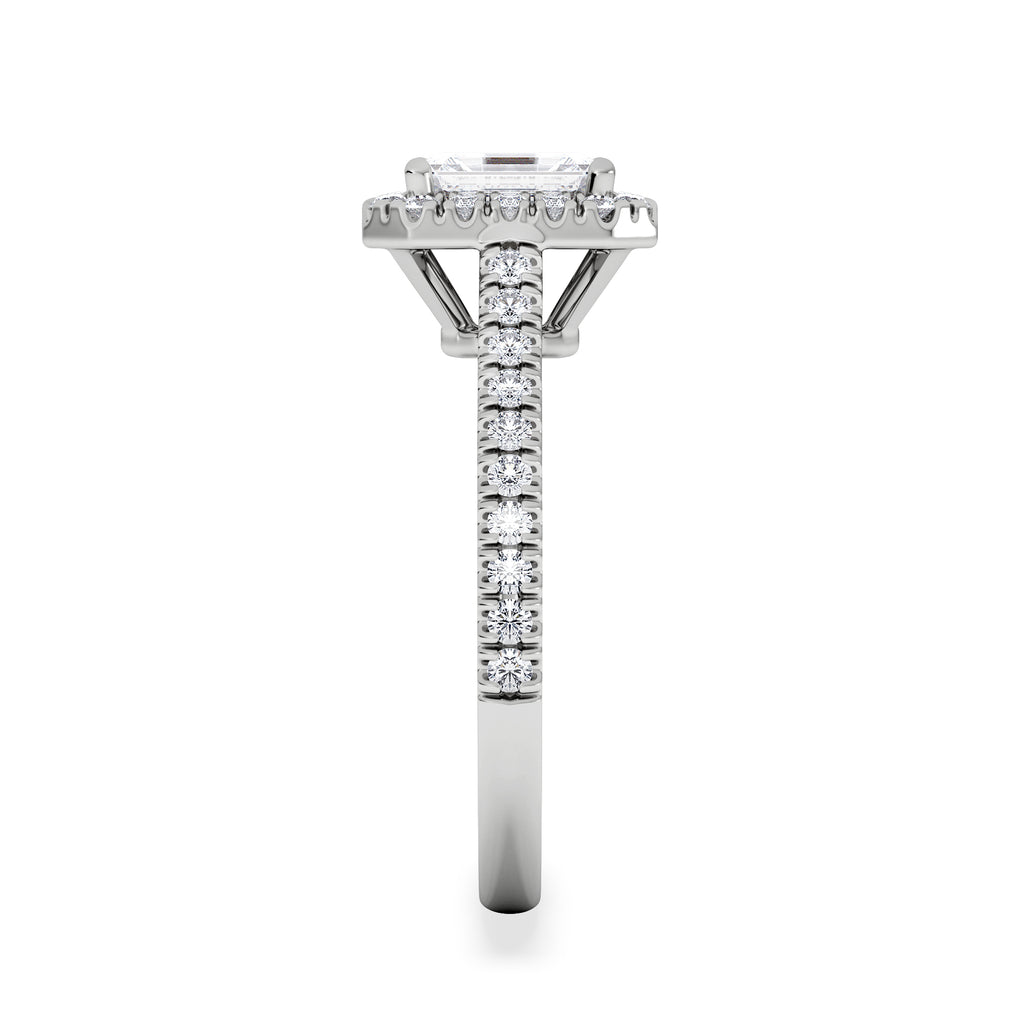 Annabelle Lab Diamond Halo Engagement Ring in Platinum 1.65ct F/VS1